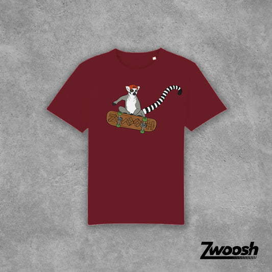 Zwoosh Shredding Lemur T-shirt Burgundy