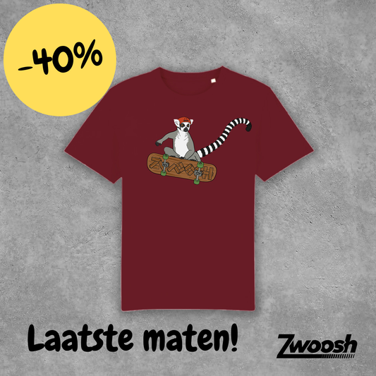 Zwoosh Shredding Lemur T-shirt Burgundy