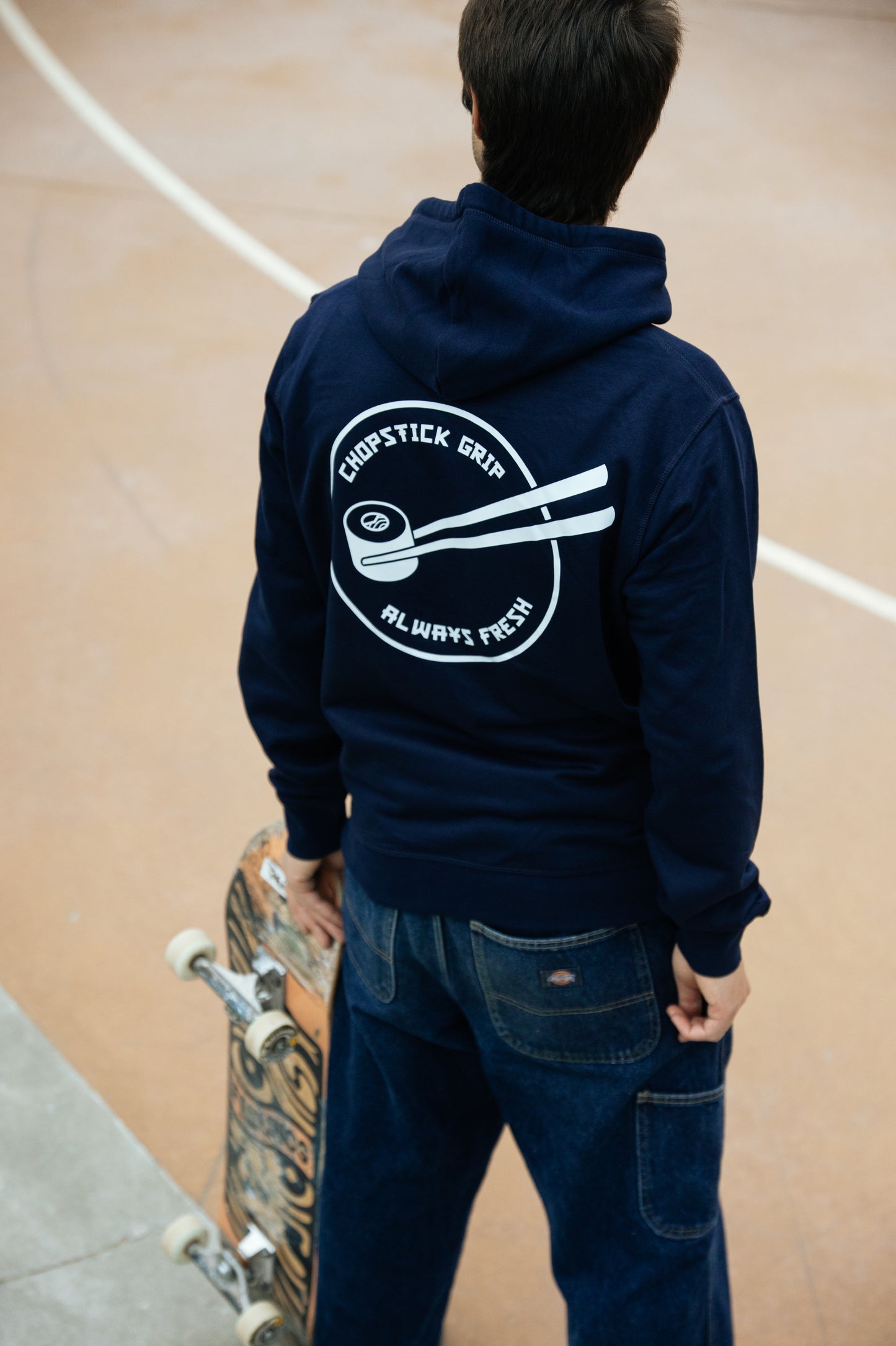 Chopstick grip Maki roll Hoodie Navy