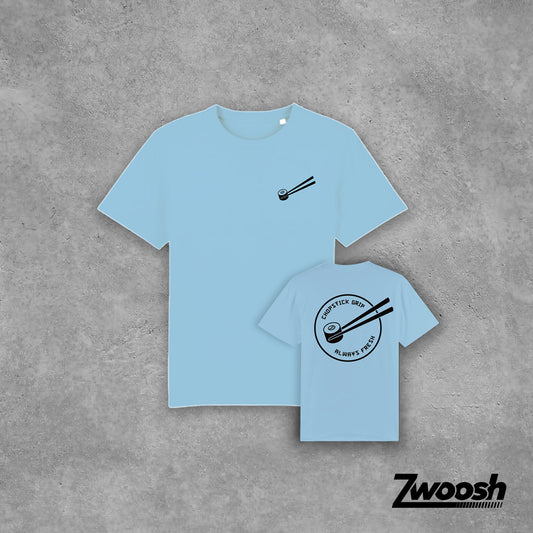 Chopstick grip Maki roll T-shirt Sky Blue