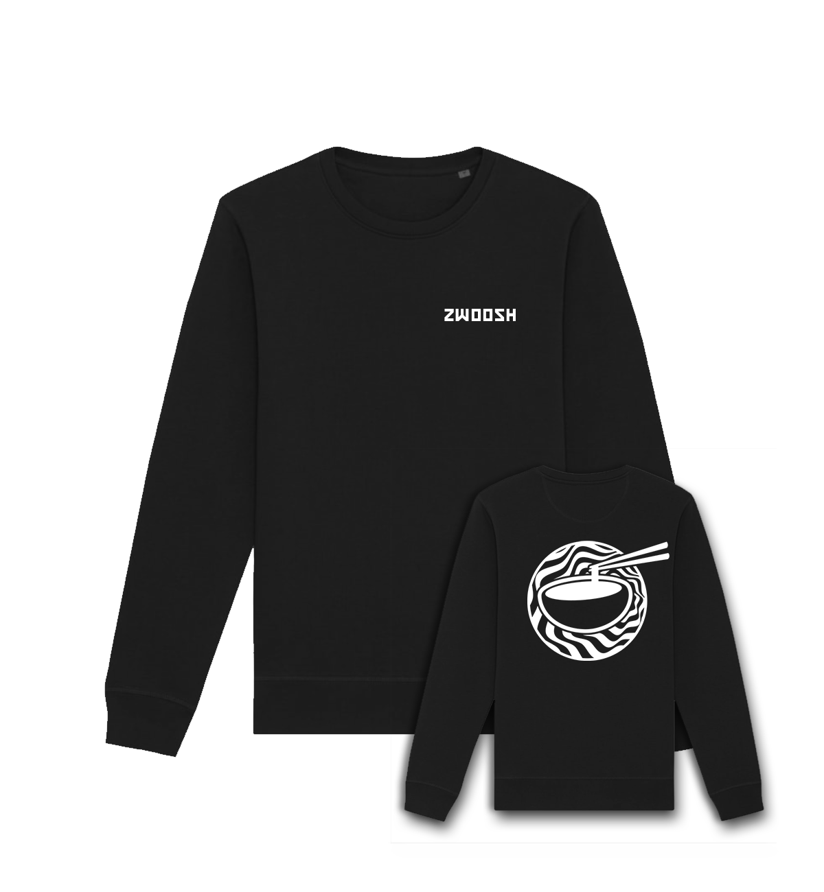 Zwoosh X Chopstick grip Crewneck Zwart