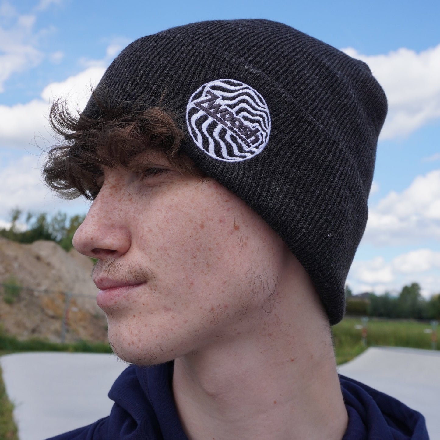 Zwoosh Embroidered Spiral Beanie