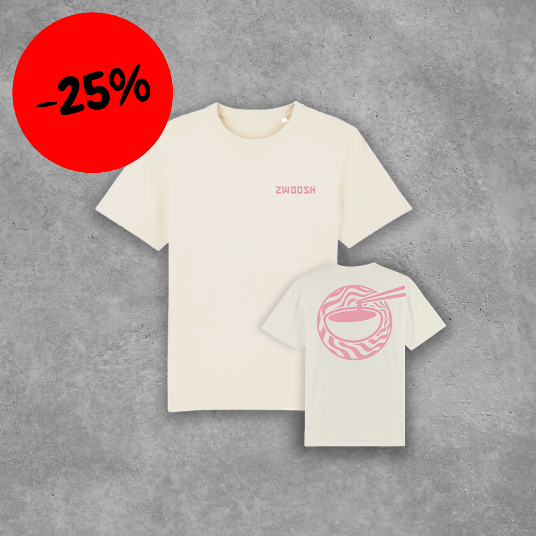 Zwoosh x Chopstick grip T-shirt Vintage White / Pink