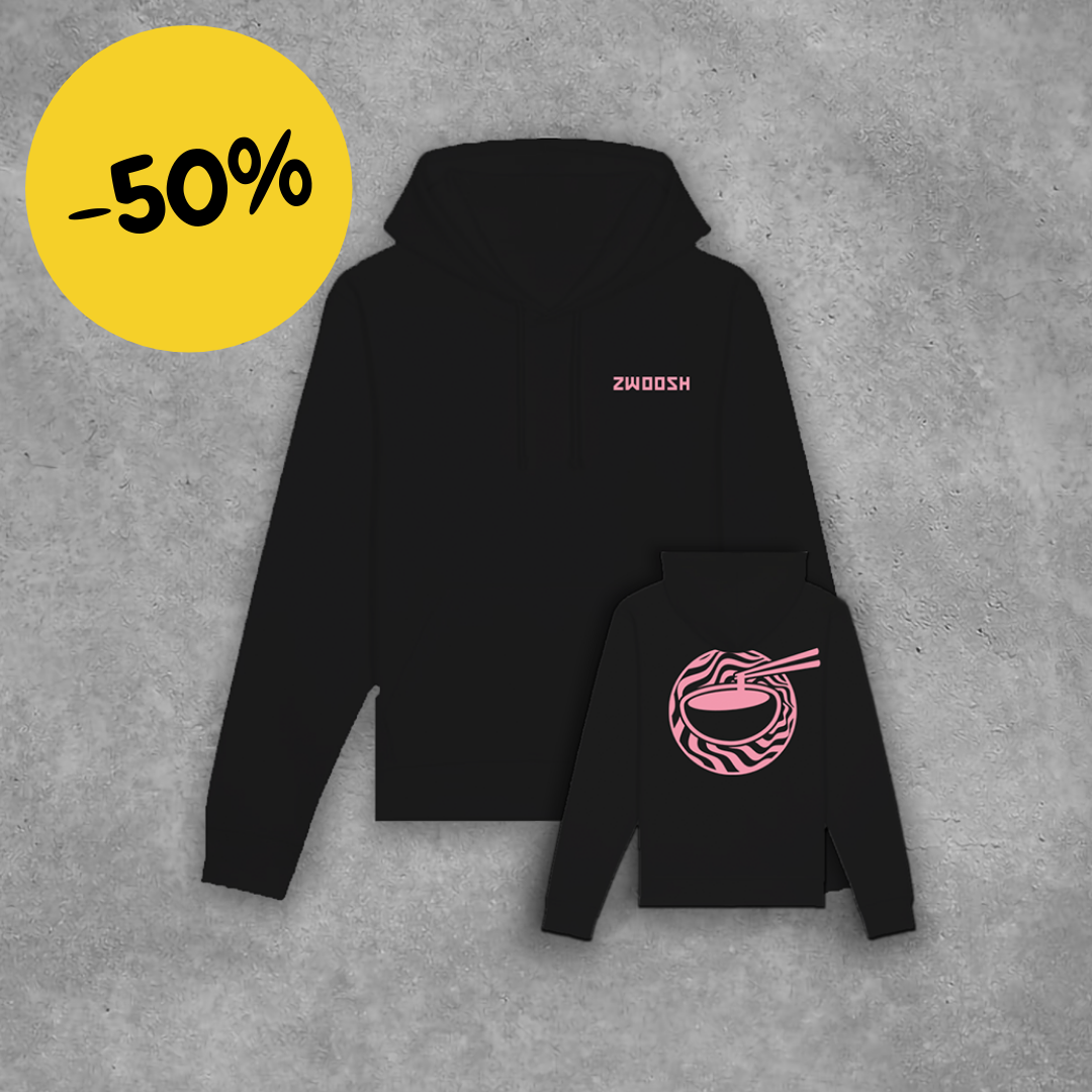 Zwoosh x Chopstick grip Hoodie Black / Pink