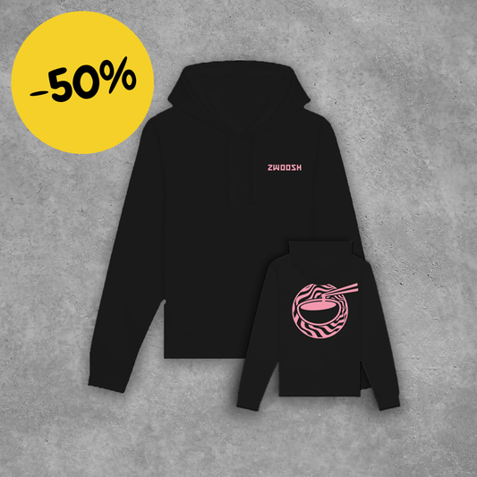 Zwoosh x Chopstick grip Hoodie Black / Pink