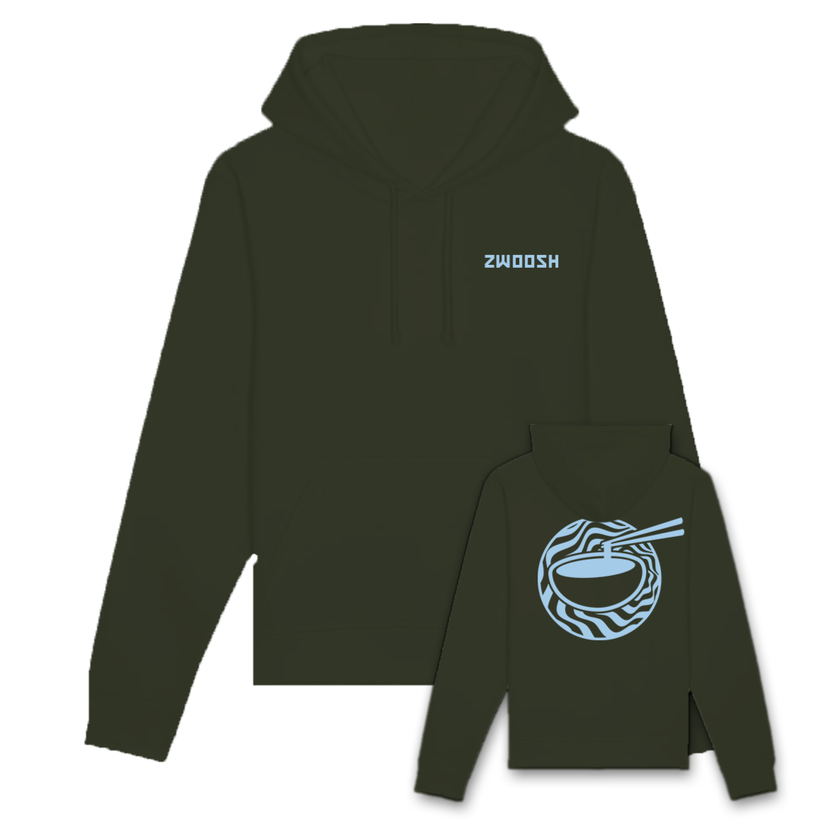 Zwoosh x Chopstick grip Hoodie Khaki / Blue